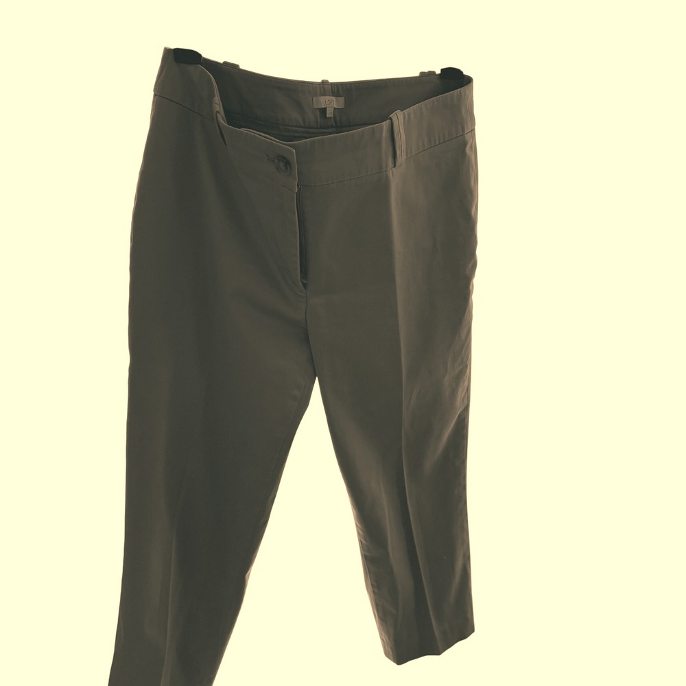 LOFT Women's Julie Fit Cropped Pants Size 12 Casual Career Khaki